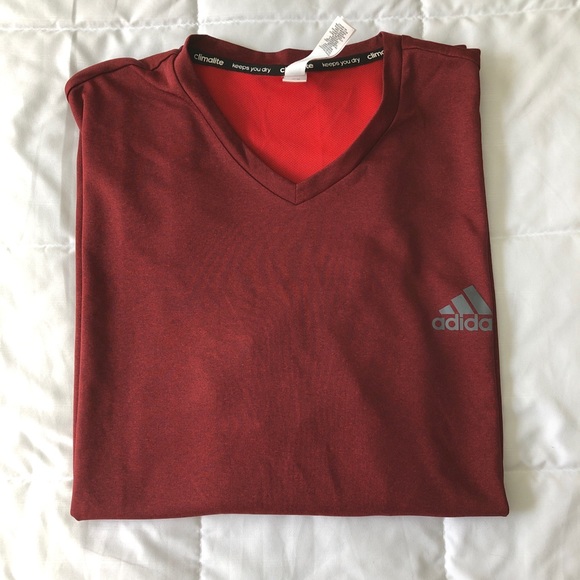Heather red Adidas workout tee - Picture 1 of 3